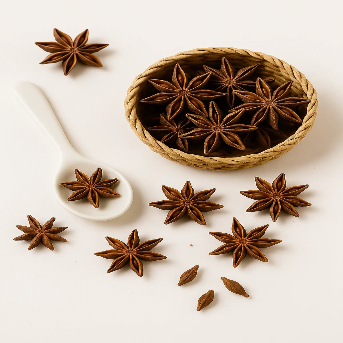Bol et cuillère d’anis étoilé — création raffinée signée Vanille Morgan, épicerie fine française.