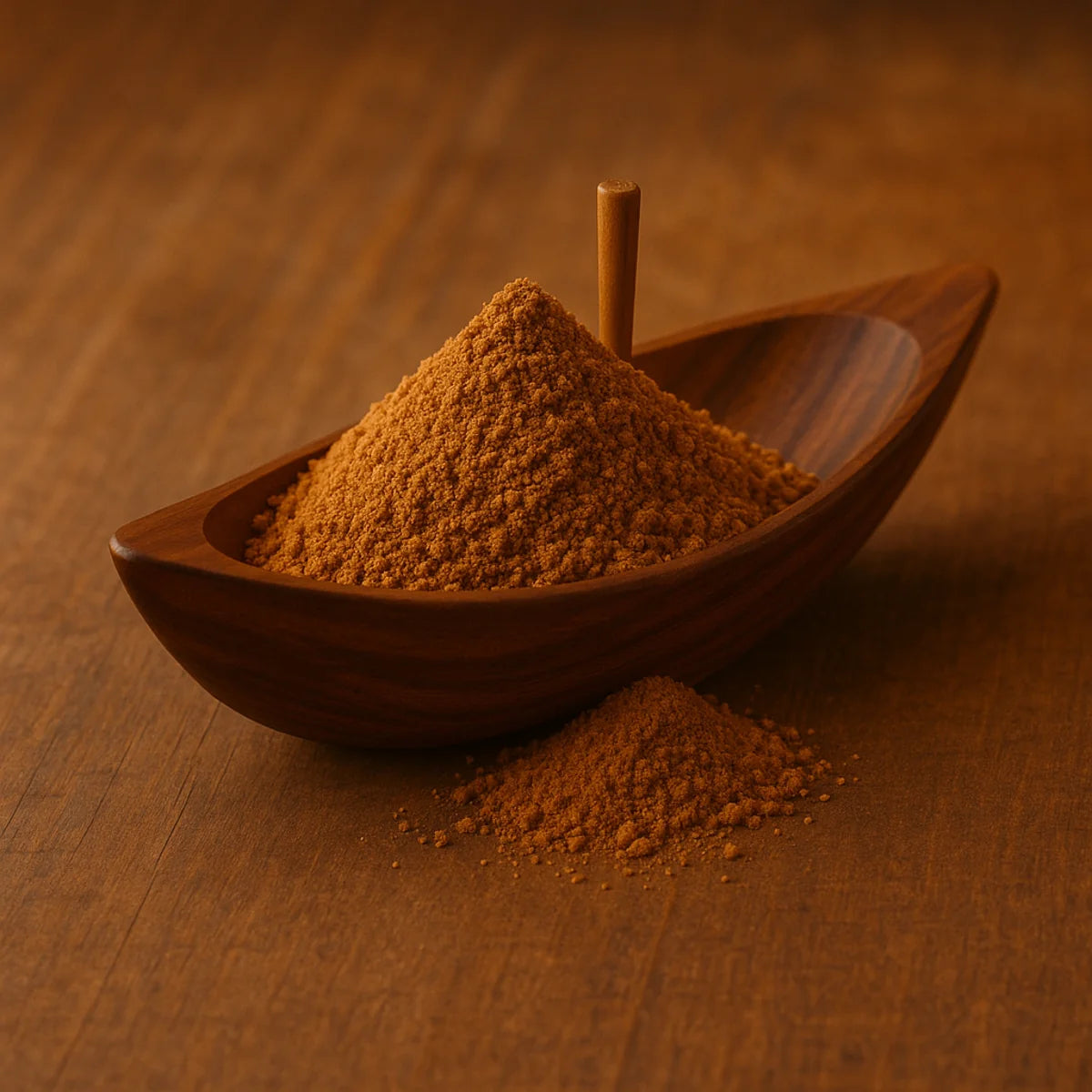 Mélange 4 épices dans un bol artisanal - création signature Maison L’Or Noir, affiné en Normandie.